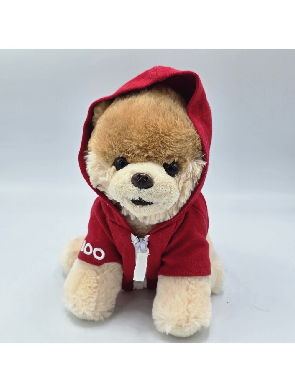 Gund Boo World’s Cutest Dog In Red Zip Up Hoodie Outfit Plush & Beans 9" tall